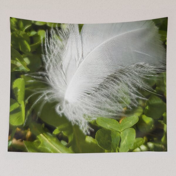 Item preview, Lucky and Blessed #1 - Dove Feather With Four Leaf Clover designed and sold by AHA-nature.
