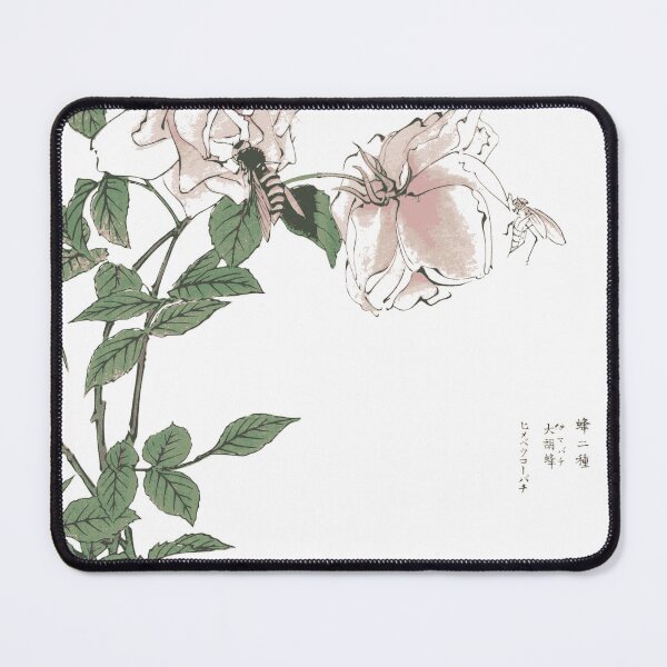 Item preview, Bee and Flower illustration from Churui Gafu (1910) by Morimoto Toko designed and sold by 18thCircusCat.