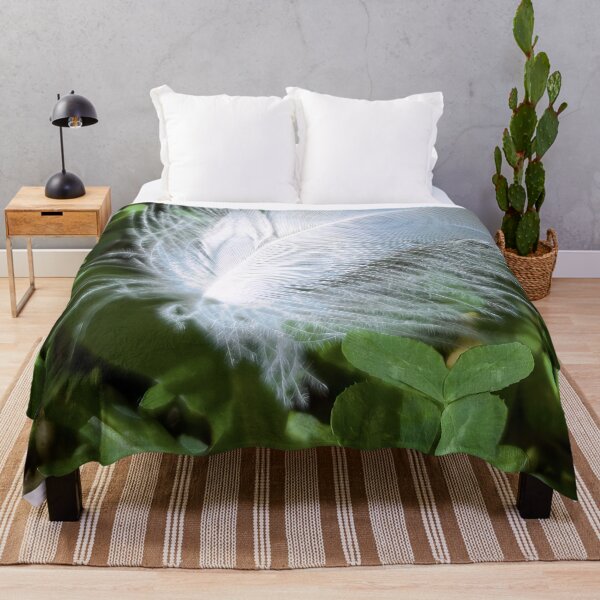 Item preview, Lucky and Blessed #2 - Dove Feather With Four Leaf Clover designed and sold by AHA-nature.