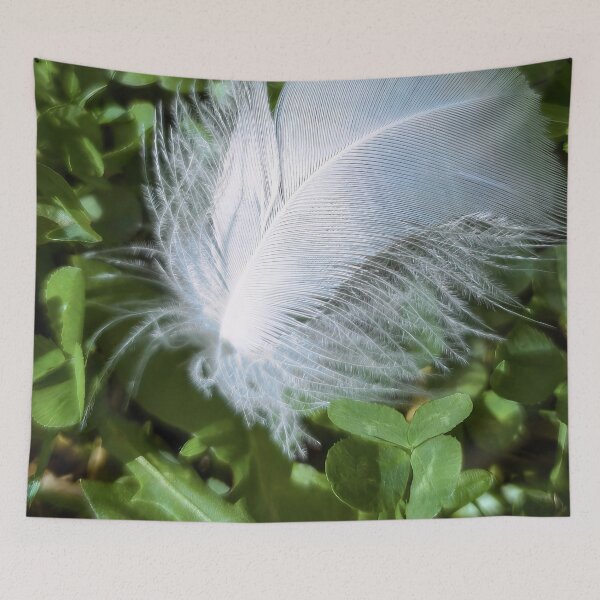 Item preview, Lucky and Blessed #2 - Dove Feather With Four Leaf Clover designed and sold by AHA-nature.