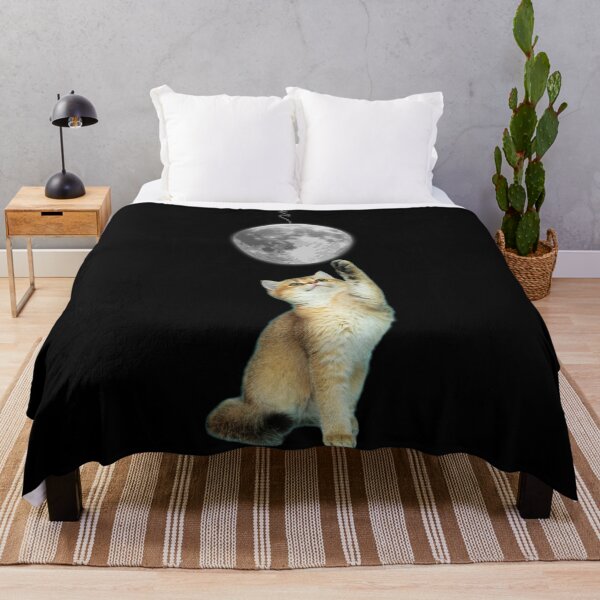 Item preview, Cat Play with Moon kitty funny crazy designed and sold by kubix81.