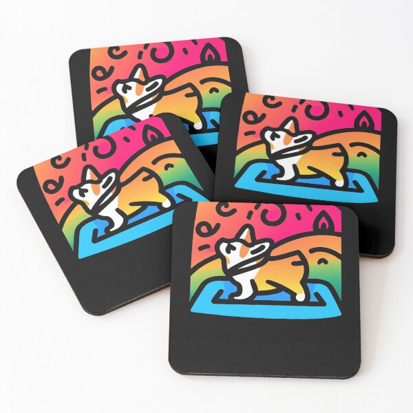 Item preview, Corgi Yoga Pose Peaceful Sign Retro Colorful designed and sold by betternotes.