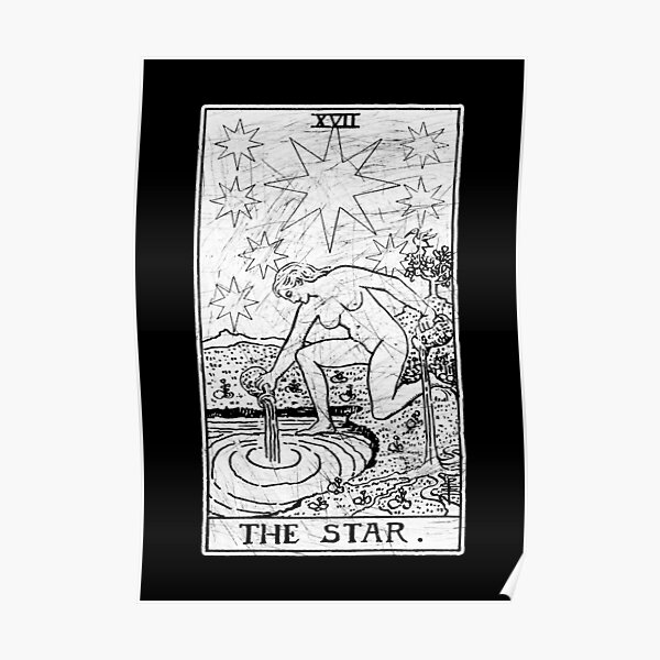 The Star Tarot Card - Major Arcana - fortune telling - occult Poster