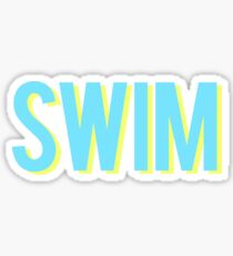 Schwimme blau und gelb Sticker