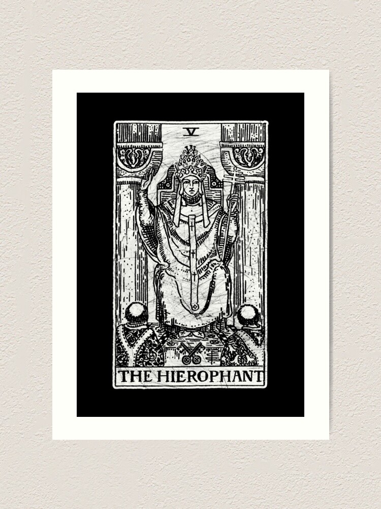 The Hierophant Tarot Card Art Print Tarot Home Decor