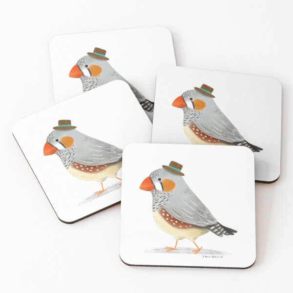 Item preview, Zebra Finch Bird with hat designed and sold by julianamotzko.