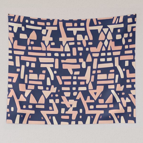 Item preview, Orange and Black Modern Geometric Pattern designed and sold by Evolvity.
