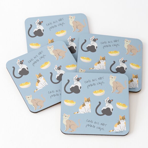 Item preview, Cats Are Not Potato Chips Pattern - Muted Blue designed and sold by DarkGreenSoul.