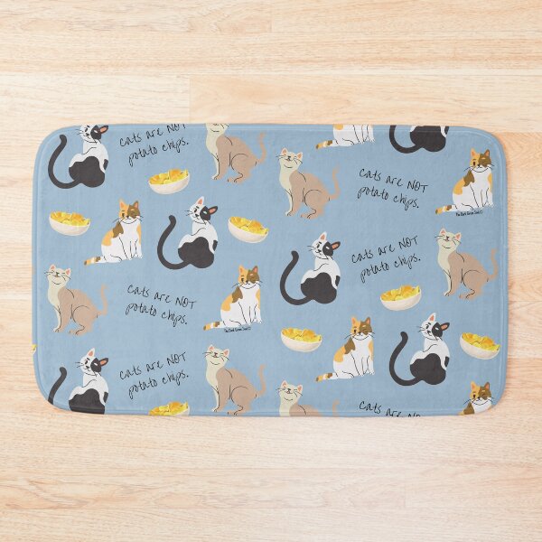 Item preview, Cats Are Not Potato Chips Pattern - Muted Blue designed and sold by DarkGreenSoul.