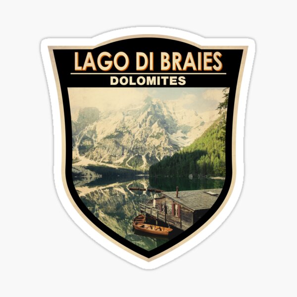 Item preview, Lago di Braies Italy Travel Badge designed and sold by KrisSidDesigns.