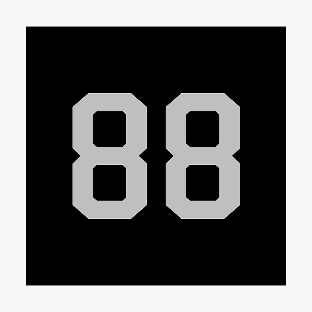 Number 99, grey on black sports jersey number Sticker for Sale by  LoveIsColorful