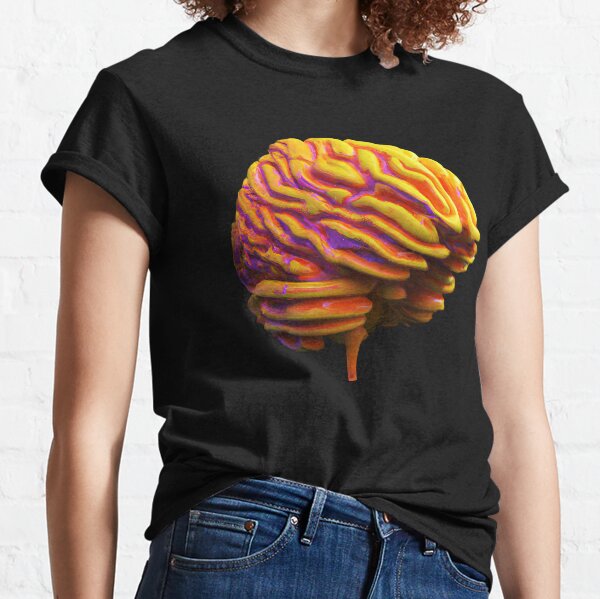 Vista previa del artículo con la obra «Neon Brain Realistic Retro Science Colorful», diseñado y vendido por betternotes.