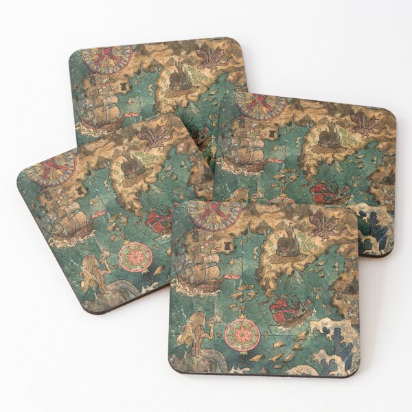 Item preview, Vintage old map Mermaid. designed and sold by AKAYOLO.
