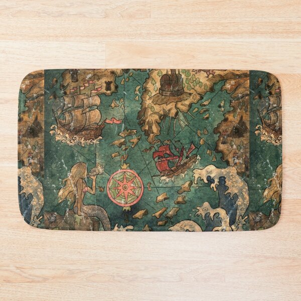 Item preview, Vintage old map Mermaid. designed and sold by AKAYOLO.