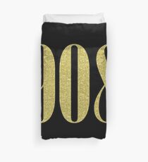 908 Gold Area Code Duvet Cover