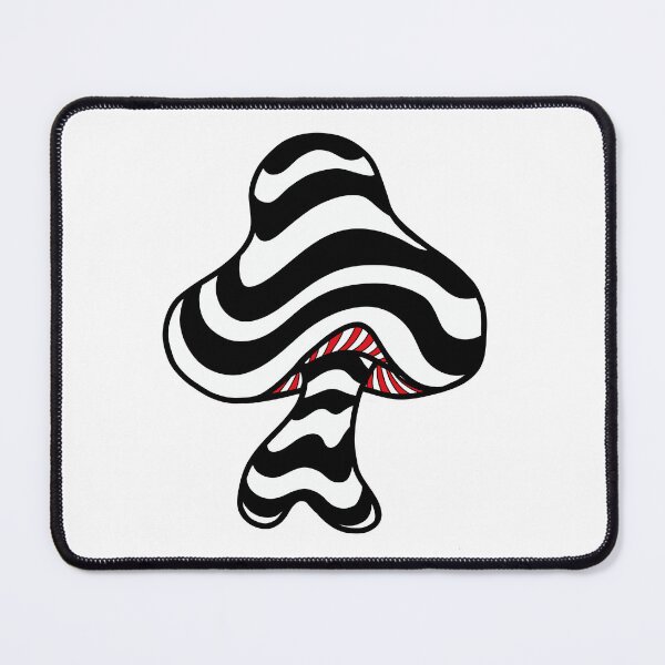 Item preview, The Perfect Magic Mushroom: Exotic Trippy Wavy Black and White Psychedelic Stripes Contour Lines with Red Underbelly designed and sold by Ciara Shortall.