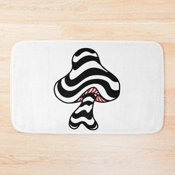 Item preview, The Perfect Magic Mushroom: Exotic Trippy Wavy Black and White Psychedelic Stripes Contour Lines with Red Underbelly designed and sold by Ciara Shortall.