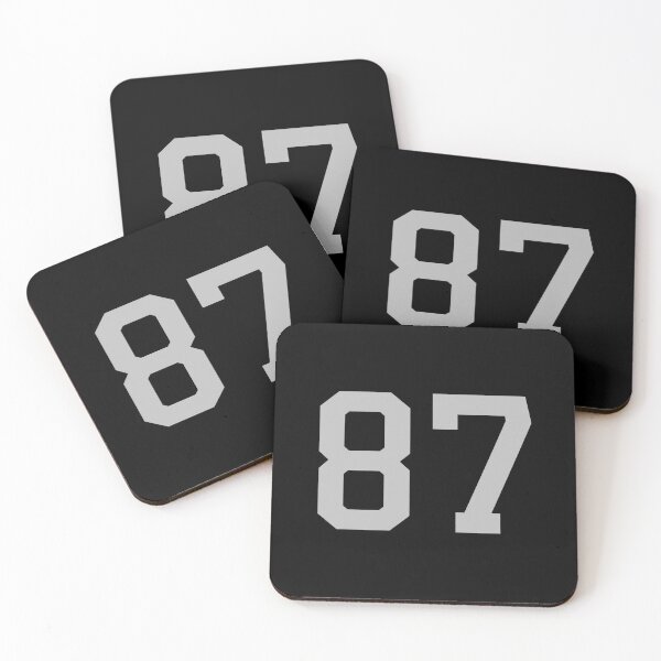Item preview, Number 87, grey on black sports jersey number eighty seven designed and sold by LoveIsColorful.
