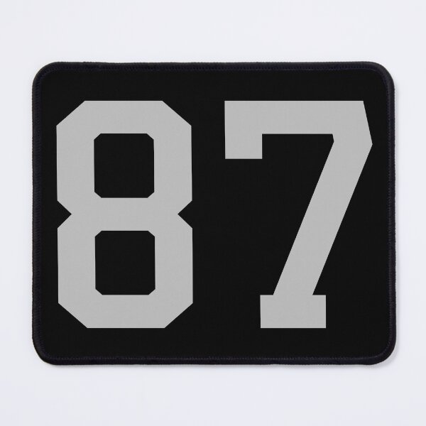 Item preview, Number 87, grey on black sports jersey number eighty seven designed and sold by LoveIsColorful.