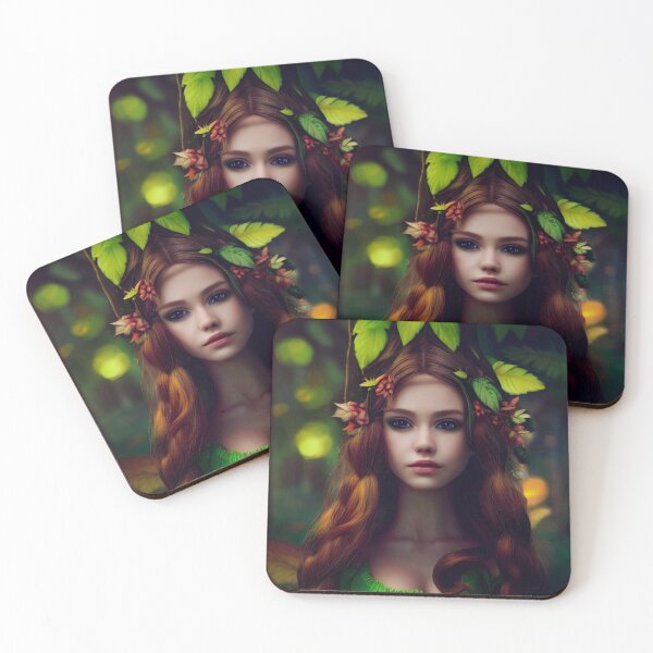 Item preview, Elf woman in the green forest - Fantasy dream designed and sold by Monkyra.