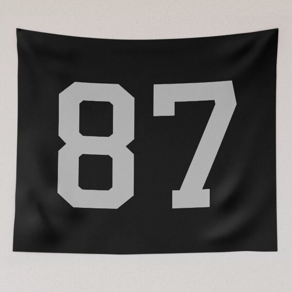 Item preview, Number 87, grey on black sports jersey number eighty seven designed and sold by LoveIsColorful.