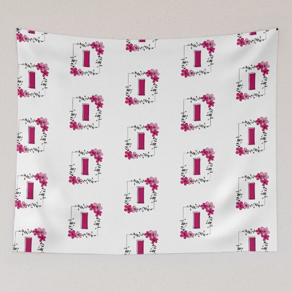 Artikelvorschau, Rosa Monogramm I mit rosa Blumenrahmen entworfen und verkauft von Coffee Lifestyle.