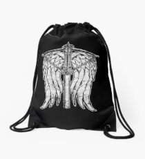 Angel Wings and Crossbow (Dirty) Drawstring Bag