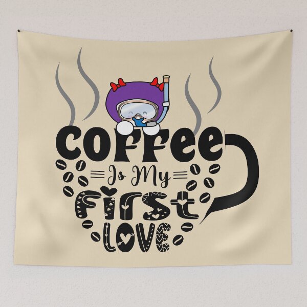 Artikelvorschau, Kaffee ist meine erste Liebe | Krisney Original | Kaffeeliebhaber (leicht) entworfen und verkauft von the-krisney-way.