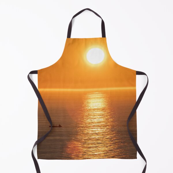 Item preview, Wonderful landscapes in Norway. Nord-Norge. Beautiful scenery of a midnight sun sunset at Nordkapp (Cape North). Boat and globe on a cliff. Rippled sea and clear orange sky. designed and sold by Maurizio Fabbroni.