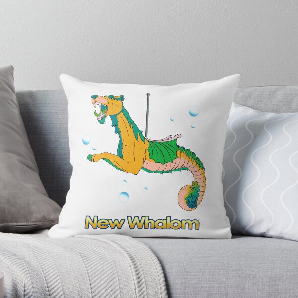 Sea Dragon (Yellow) Throw Pillow