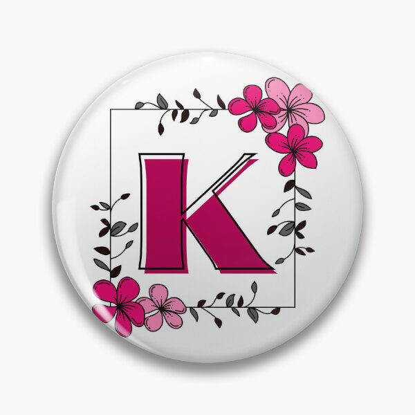 Item preview, Pink Monogram K with Pink Floral Frame designed and sold by Coffee Lifestyle.