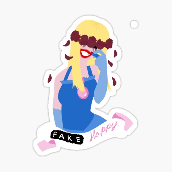 Fake Happy Sticker