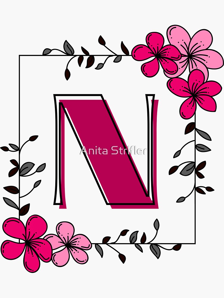 Name Anita with pink flower Sticker for Sale by Anita Strifler