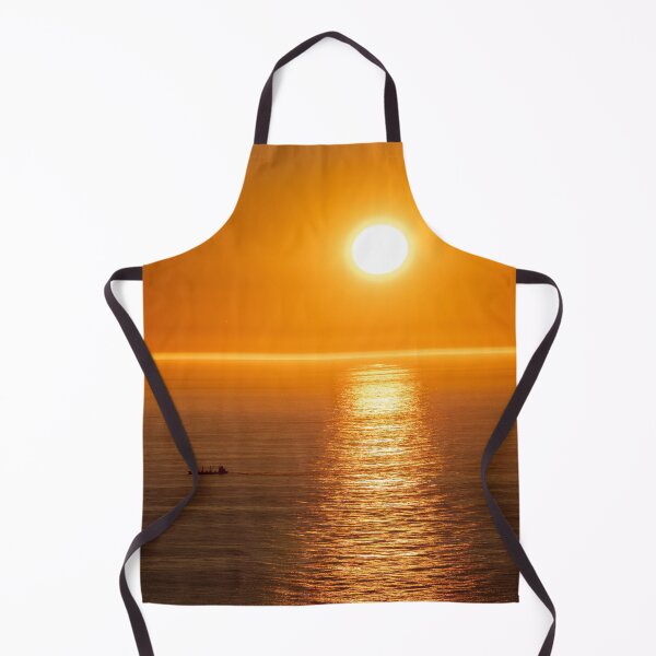 Item preview, Wonderful landscapes in Norway. Nord-Norge. Beautiful scenery of a midnight sun sunset at Nordkapp (Cape North). Boat and globe on a cliff. Rippled sea and clear orange sky. (vertical) designed and sold by Maurizio Fabbroni.
