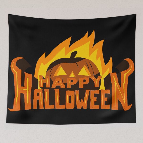 Item preview, Happy Halloween Flaming Pumpkin designed and sold by Mark Cannon.