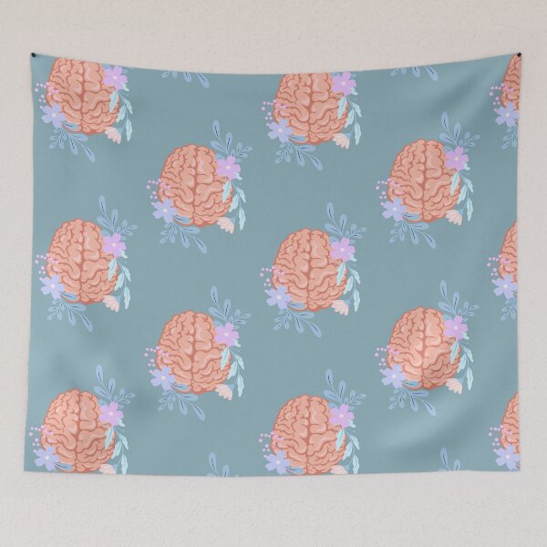 Item preview, Human brain with colorful flowers  designed and sold by Preslava Genova.