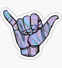 Holographic hang loose Sticker