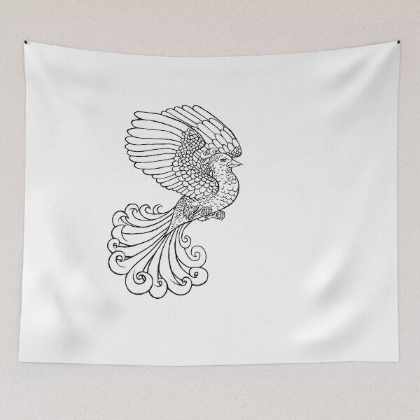 Item preview, Phoenix line art designed and sold by BeccaDoodles.