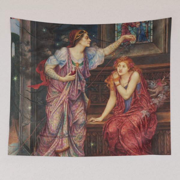 Item preview, Queen Eleanor & Fair Rosamund | Evelyn de Morgan | 1910 Pre-Raphaelite Art designed and sold by CJET.