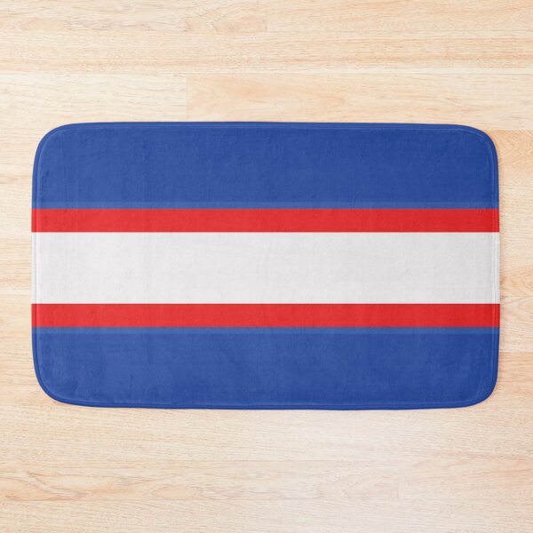 Item preview, Oldham Athletic Retro 1985 Blue Red White Bar Jersey designed and sold by Sporting Colour.