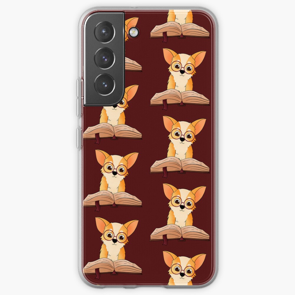 Corgi reads a book Samsung Galaxy Phone Case