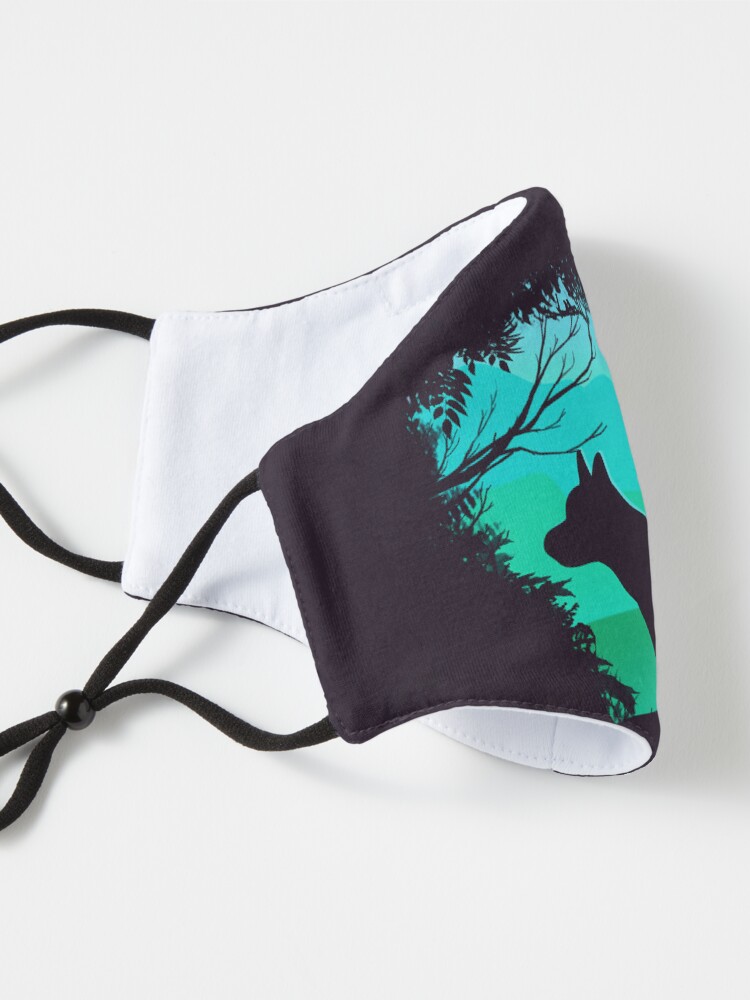 Alternate view of Corgi Forest Silhouette Mask