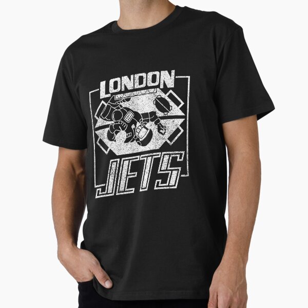 Vista previa del artículo con la obra «Logotipo angustiado de los Jets de Londres», diseñado y vendido por barnfinds.