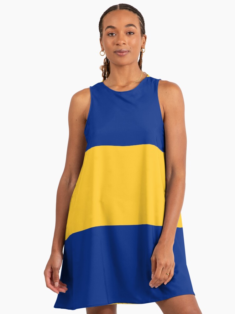Barbados Color Block - Blue and Gold Horizontal Stripes" A-Line Dress for  Sale by identiti | Redbubble