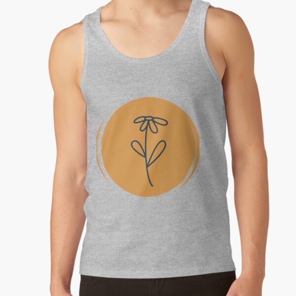 illustrated flower with orange icon Tank Top