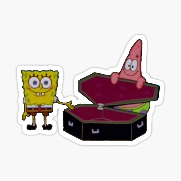 Spongebob Patrick Coffin "Okay, get in" Sticker