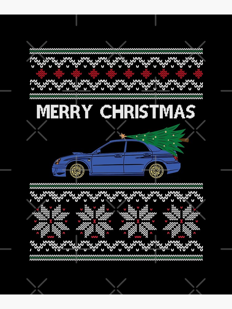 Lámina montada «Sudadera fea de la Navidad de WRX STI de Celebra su boda! Feliz Navidad, Subaru