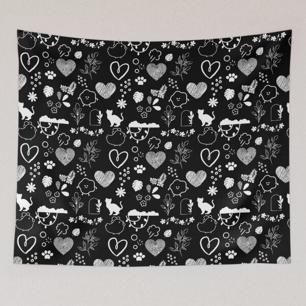 Item preview, Collection of hearts, cats and flower - Patterns Design designed and sold by Hageeer.