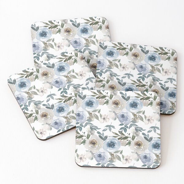 Item preview, Watercolor Dusty Blue Floral designed and sold by badretop.