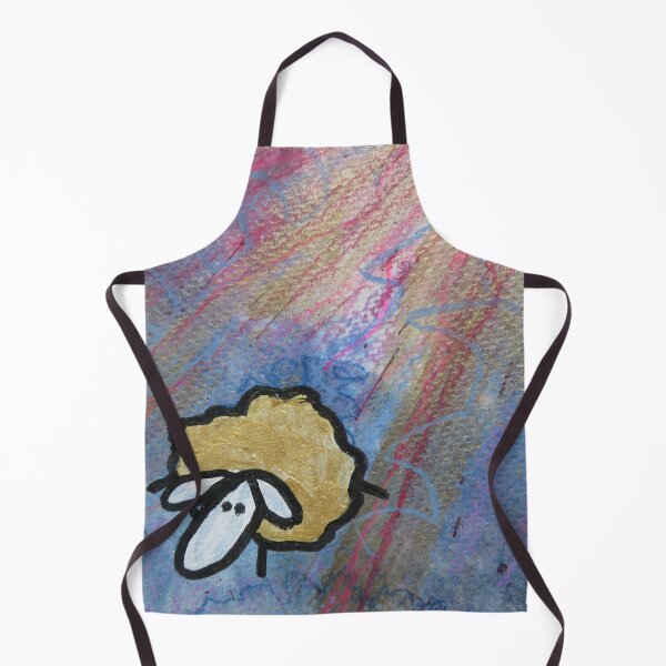 Item preview, UnFolding the Ewe-niverse #21 mixed media and ink painting of sheep designed and sold by ChillonLeachArt.